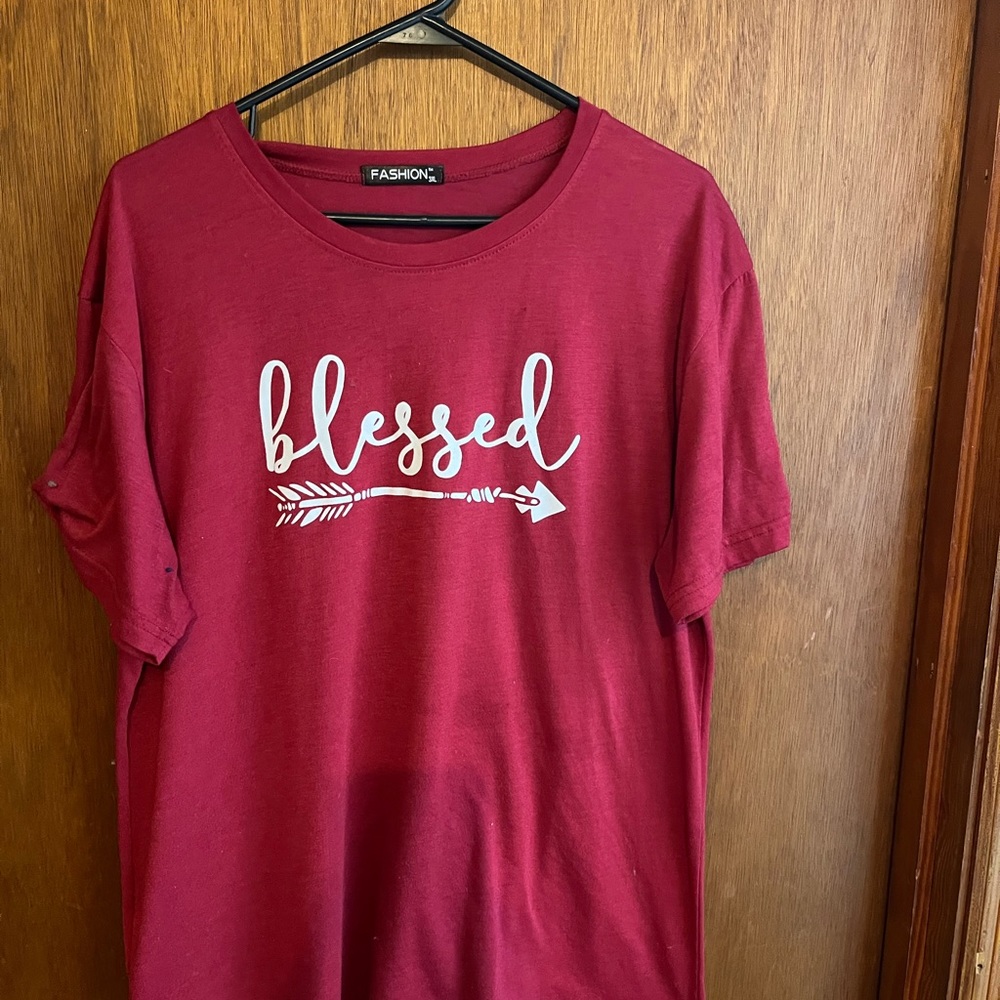 Blessed tshirt burgandy